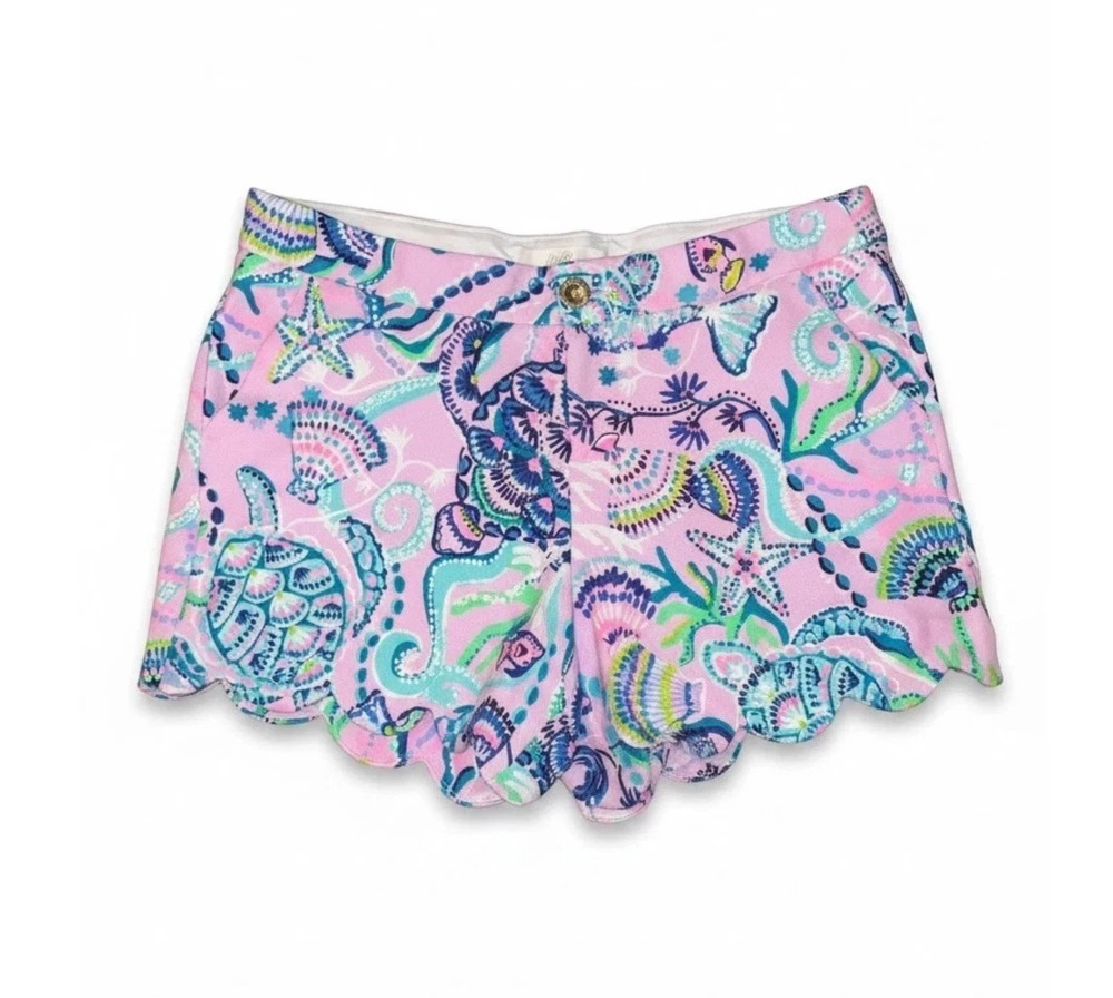 NWT Lilly Pulitzer Buttercup Knit Shorts Mermaid for You Lilac Freesia 4
